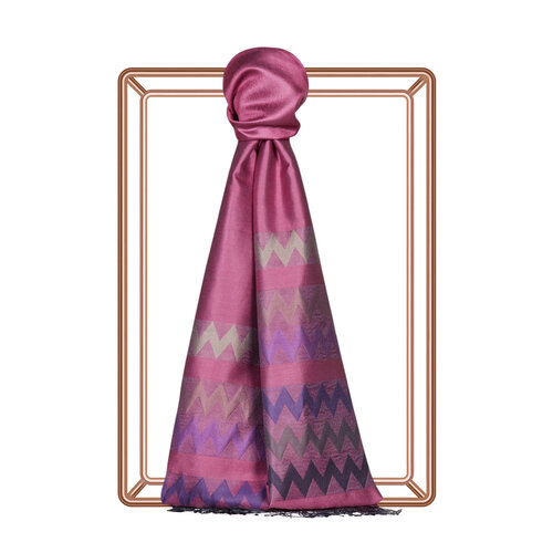 Bougainvillea Zigzag Silk Scarf