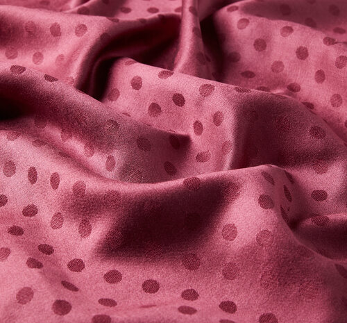 Boysenberry Polka Wool Silk Scarf