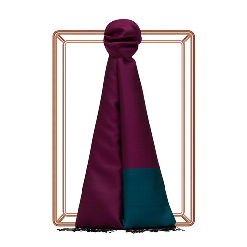 Boysenberry Turquoise Reversible Silk Scarf