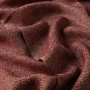 Brick Red Chengel Wool Scarf - Thumbnail