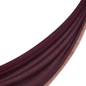 Brick Red Knit Cashmere Wool Silk Scarf - Thumbnail