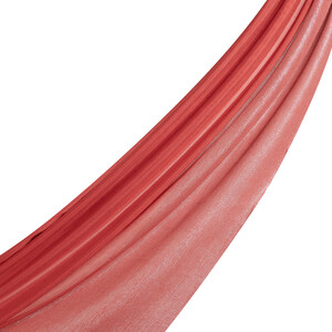 Brick Red Lurex Cotton Silk Scarf - Thumbnail