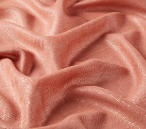 Brick Red Lurex Wool Silk Scarf - Thumbnail