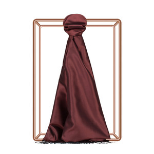 Brick Red Reversible Silk Scarf - Thumbnail