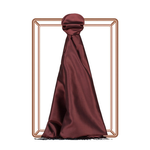 Brick Red Reversible Silk Scarf