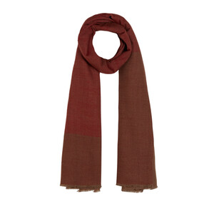 Brick Red Wool Scarf - Thumbnail