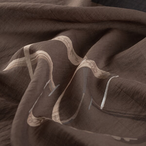 Brown Baroque Signature Tencel Scarf - Thumbnail