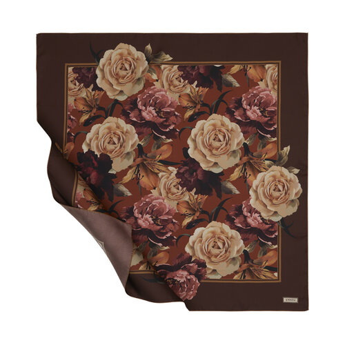 Brown Bouguet Twill Silk Scarf
