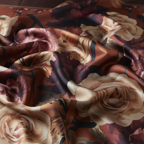 Brown Bouguet Twill Silk Scarf