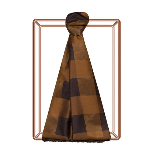 Brown Buffalo Checked Silk Scarf