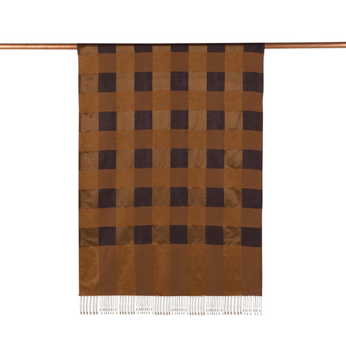 Brown Buffalo Checked Silk Scarf