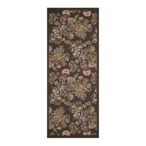 Brown Chrysanthemum Print Tencel Scarf - Thumbnail