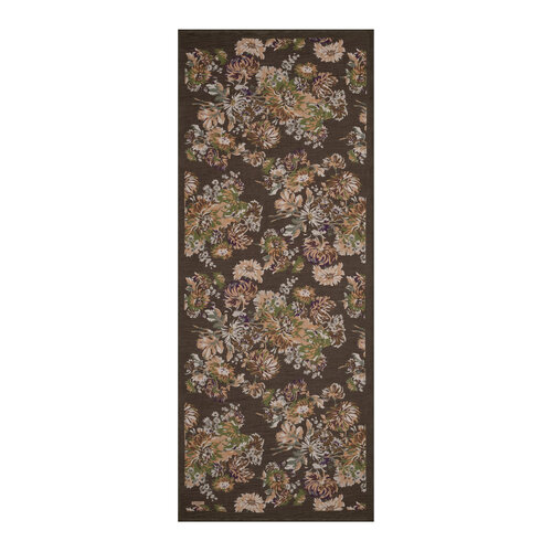 Brown Chrysanthemum Print Tencel Scarf