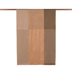 Brown Copper Lady Lurex Silk Scarf - Thumbnail