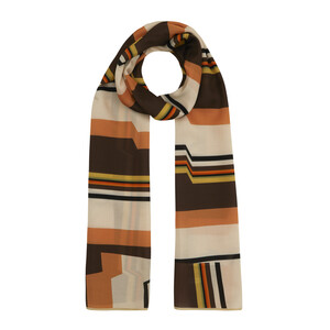 ipekevi - Brown Cream Enigma Cotton Rayon Scarf (1)