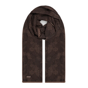 Brown Ethnic Harmony Print Cotton Scarf - Thumbnail