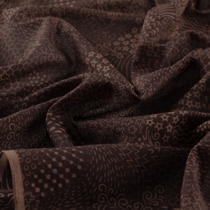 Brown Ethnic Harmony Print Cotton Scarf - Thumbnail