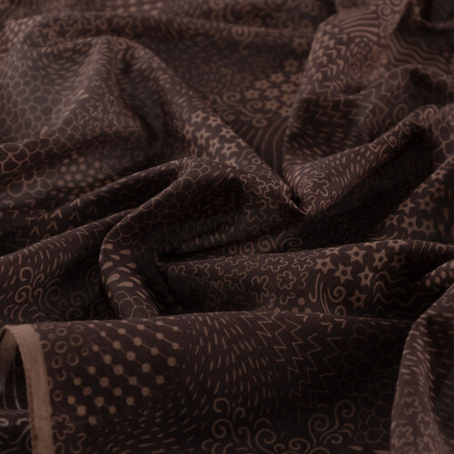 Brown Ethnic Harmony Print Cotton Scarf