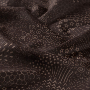 ipekevi - Brown Ethnic Harmony Print Cotton Scarf (1)