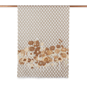 Brown Floral Glow Print Scarf - Thumbnail