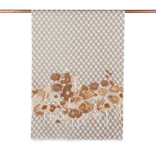 Brown Floral Glow Print Scarf