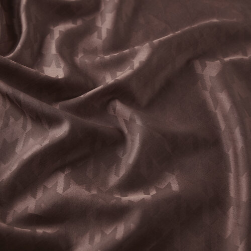Brown Houndstooth Cotton Silk Scarf