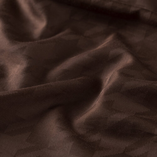 Brown Houndstooth Cotton Silk Scarf