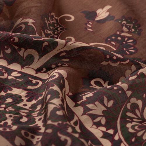 Brown Lavina Print Tencel Scarf
