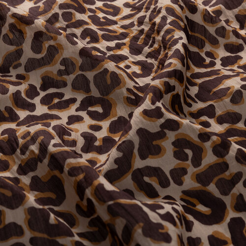 Brown Leopar Print Tencel Scarf