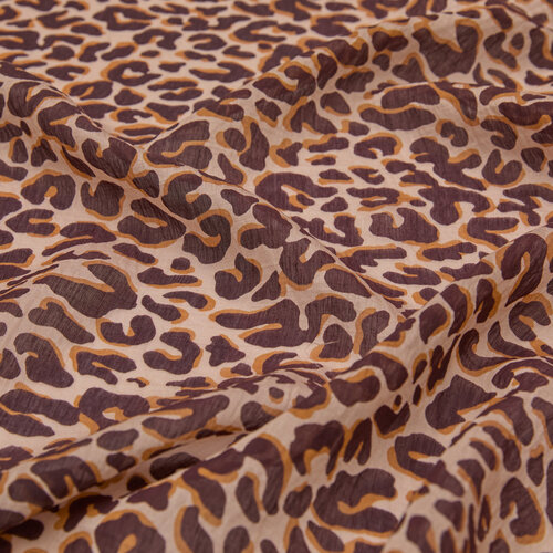 Brown Leopar Print Tencel Scarf