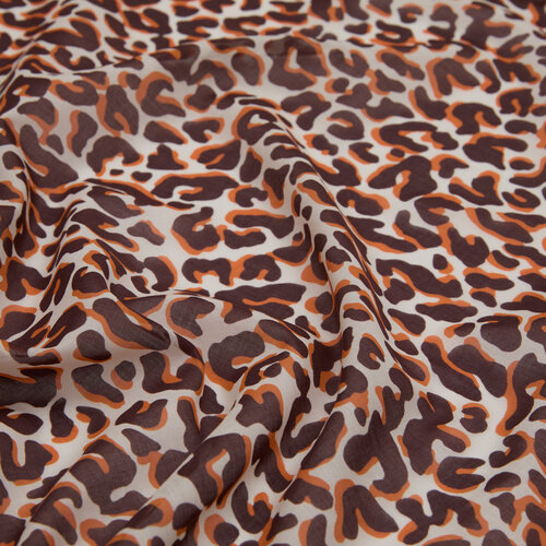 Brown Leopard Print Cotton Scarf