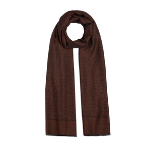 Brown Leopard Print Scarf - Thumbnail