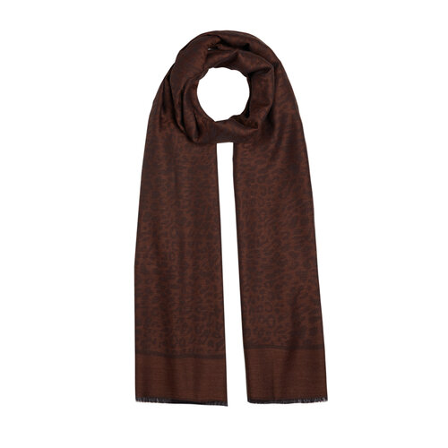 Brown Leopard Print Scarf