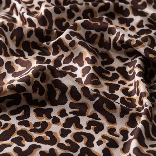 Brown Leopard Print Silk Scarf