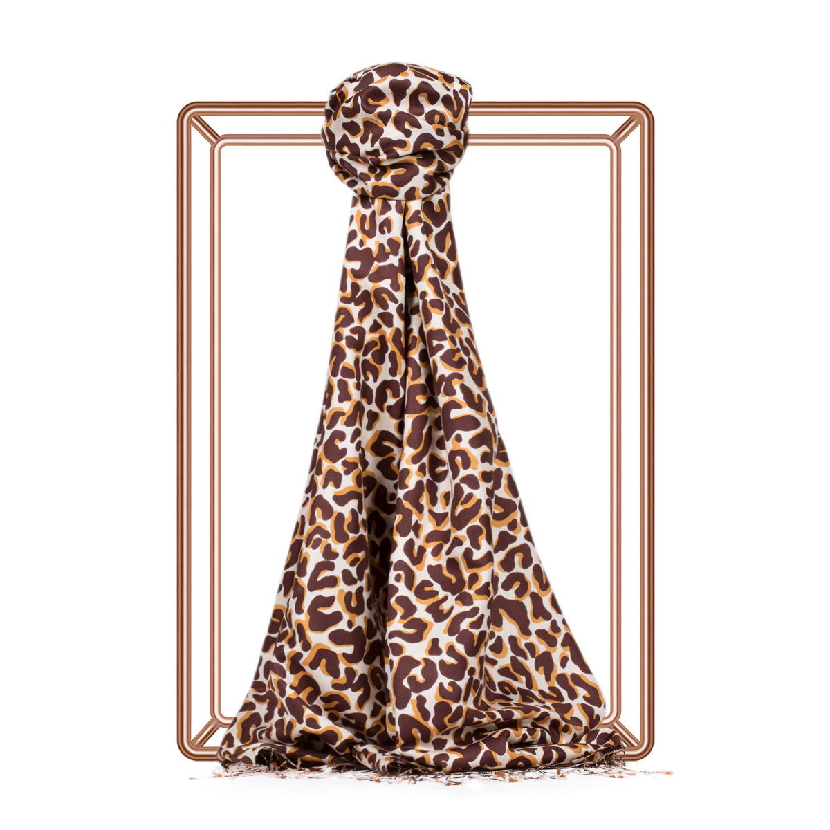 Leopard print silk scarf