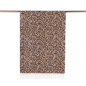 ipekevi - Brown Leopard Print Silk Scarf (1)