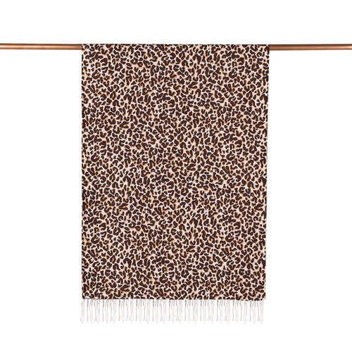 Brown Leopard Print Silk Scarf