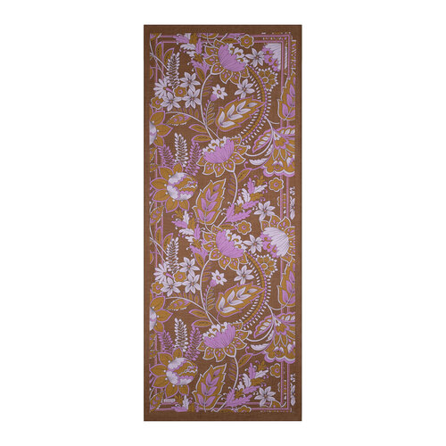 Brown Lilac Royal Ivy Pattern Tencel Scarf