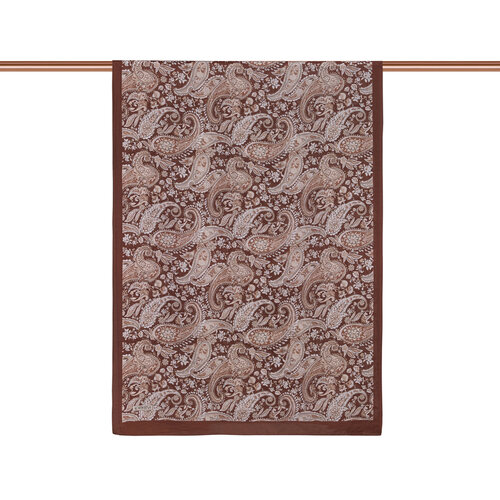 Brown Mezopotamya Model 05 Print Tencel Scarf