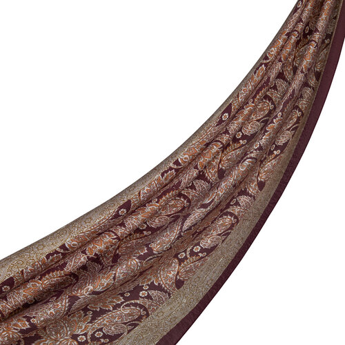Brown Mezopotamya Print Tencel Scarf