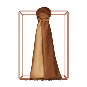 Brown Milky Coffee Gradient Silk Scarf - Thumbnail