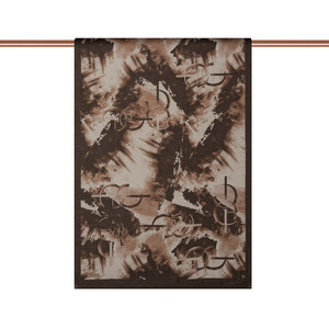 ipekevi - Brown Mono Brush Print Tencel Scarf (1)