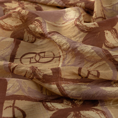 Brown Mono Loop Tencel Scarf 