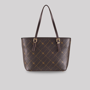 Brown Monogram Buckle Detailed Tote Bag - Thumbnail