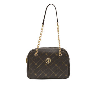 ipekevi - Brown Monogram Chain Detailed Shoulder Bag (1)