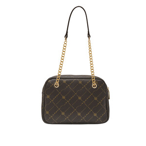 Brown Monogram Chain Detailed Shoulder Bag - Thumbnail