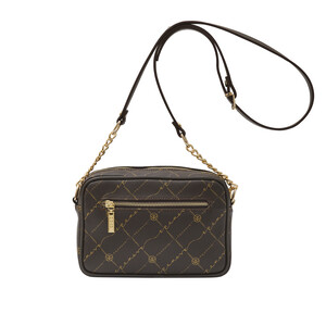Brown Monogram Pocket Detailed Crossbody Bag - Thumbnail
