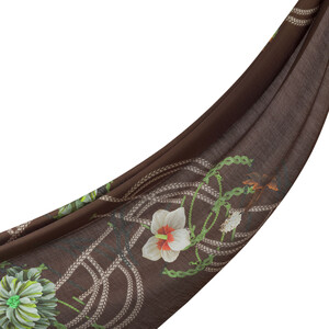 ipekevi - Brown Mystic Garden Print Tencel Scarf