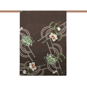 ipekevi - Brown Mystic Garden Print Tencel Scarf (1)