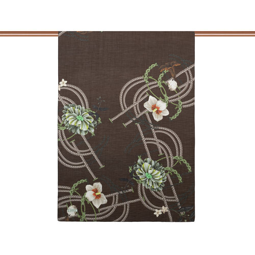 Brown Mystic Garden Print Tencel Scarf